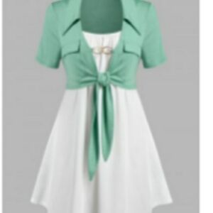 Soft White tank top with sage green crop top